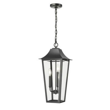 Z-Lite Gannon 3-Light Large Outdoor Chain Mount Ceiling Fixture - 120V - Black