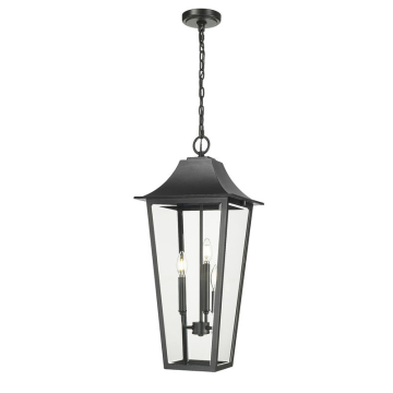 Z-Lite Gannon 3-Light XL Outdoor Chain Mount Ceiling Fixture - 120V - Black