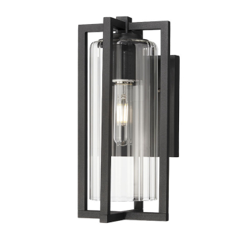 Z-Lite Aura 1-Light Small Outdoor Wall Sconce - 120V - Black