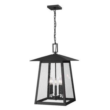Z-Lite Rainer 5-Light Outdoor Chain Mount Ceiling Fixture - 120V - Black