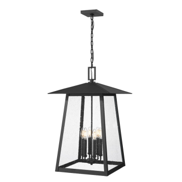 Z-Lite Rainer 6-Light Outdoor Chain Mount Ceiling Fixture - 120V - Black