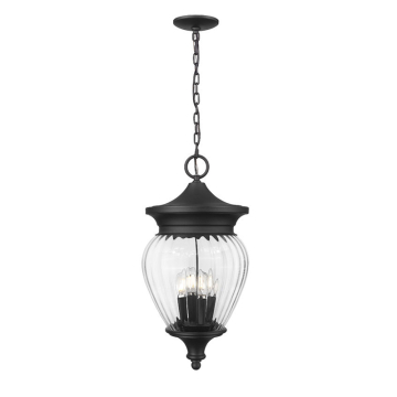Z-Lite Davina 4-Light Outdoor Chain Mount Ceiling Fixture - 120V - Black