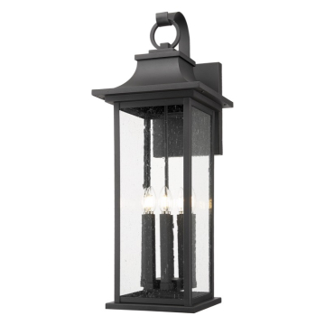 Z-Lite Tiberius 6-Light Outdoor Wall Light - 120V - Black / Clear Seedy