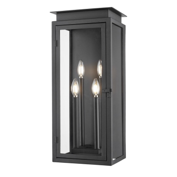 Z-Lite Nova 4-Light Outdoor Wall Light - 120V - Black / Clear
