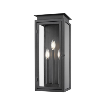 Z-Lite Nova 3-Light Outdoor Wall Light - 120V - Black / Clear