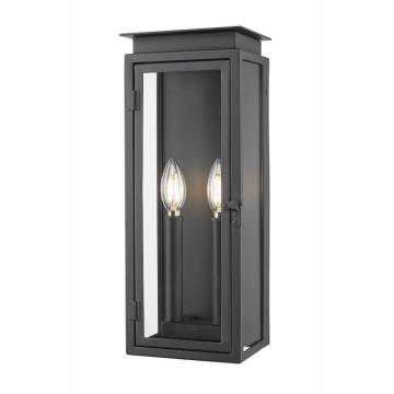 Z-Lite Nova 2-Light Outdoor Wall Light - 120V - Black / Clear