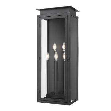 Z-Lite Nova 5-Light Outdoor Wall Light - 120V - Black / Clear