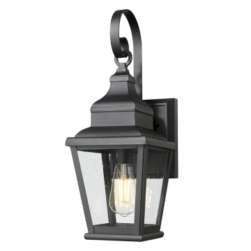 Z-Lite Raphael 1-Light Outdoor Wall Light - 120V - Sand Black / Clear Seedy