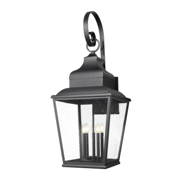Z-Lite Raphael 5-Light Outdoor Wall Light - 120V - Sand Black / Clear Seedy