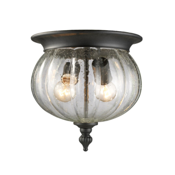 Z-Lite Belmont 2-Light Outdoor Flush Mount - 120V - Black