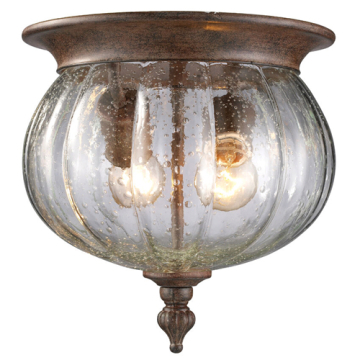 Z-Lite Belmont 2-Light Outdoor Flush Mount - 120V - Weathered Bronze