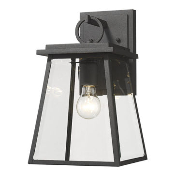 Z-Lite Broughton 1-Light Small Outdoor Wall Sconce - 120V - Black