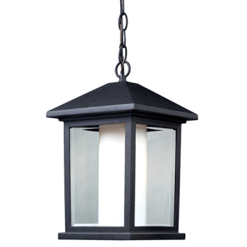 Z-Lite Mesa 10" 1-Light Outdoor Pendant - 120V - Black