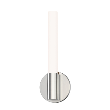 Maxim Lighting Tubi 14" LED Wall Sconce - 1,100 Lumens - 16W - CCT Selectable - 120V - Satin Nickel - White Glass