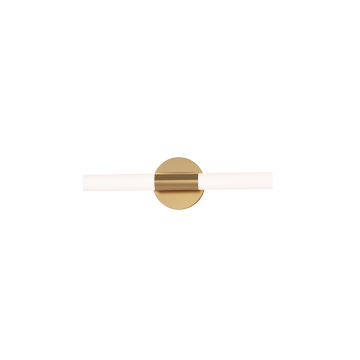 Maxim Lighting Tubi 18" LED Bath Vanity Light - 1,620 Lumens - 20W - CCT Selectable - 120V - Natural Aged Brass - White Glass