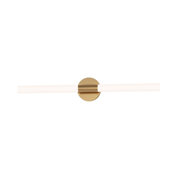 Maxim Lighting Tubi 30" LED Bath Vanity Light - 2,000 Lumens - 27W - CCT Selectable - 120V - Natural Aged Brass - White Glass