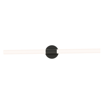 Maxim Lighting Tubi 36" LED Bath Vanity Light - 2,400 Lumens - 30W - CCT Selectable - 120V - Black - White Glass