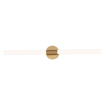 Maxim Lighting Tubi 36" LED Bath Vanity Light - 2,400 Lumens - 30W - CCT Selectable - 120V - Natural Aged Brass - White Glass