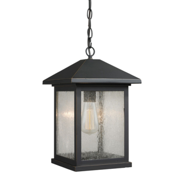 Z-Lite Portland 10" 1-Light Outdoor Pendant - 120V - Oil Rubbed Bronze