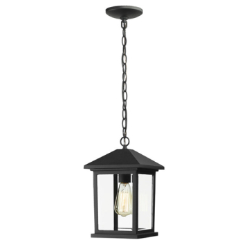 Z-Lite Portland 8" 1-Light Outdoor Pendant - 120V - Black