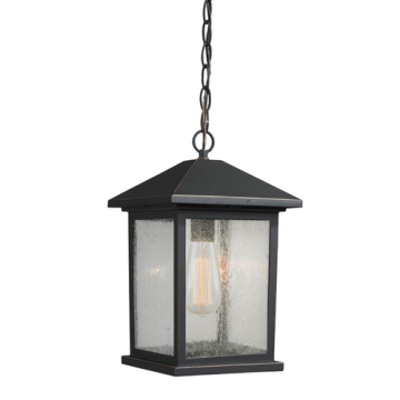 Z-Lite Portland 8" 1-Light Outdoor Pendant - 120V - Oil Rubbed Bronze