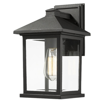 Z-Lite Portland 14" 1-Light Outdoor Wall Sconce - 120V - Black