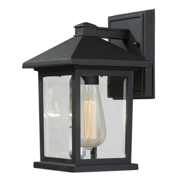 Z-Lite Portland 10" 1-Light Outdoor Wall Sconce - 120V - Black
