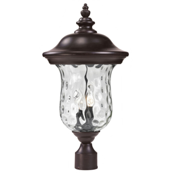 Z-Lite Armstrong 2-Light Outdoor Post Mount Fixture - 120V - Bronze / Clear Waterglass