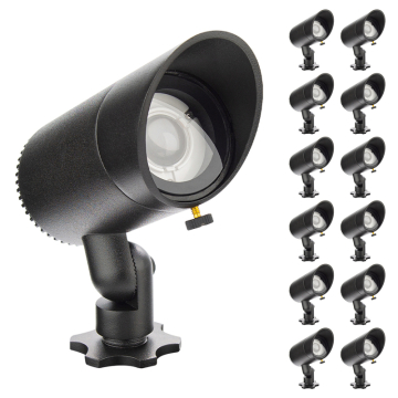 WAC Lighting Interbeam LED Landscape Light - 12 Pack - 245 Lumens - 3W - 2700K - 12V - Black