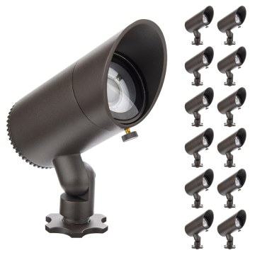 WAC Lighting Interbeam LED Landscape Light - 12 Pack - 245 Lumens - 3W - 2700K - 12V - Bronze