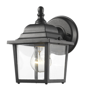 Z-Lite Waterdown 7" 1-Light Outdoor Wall Sconce - 120V - Black