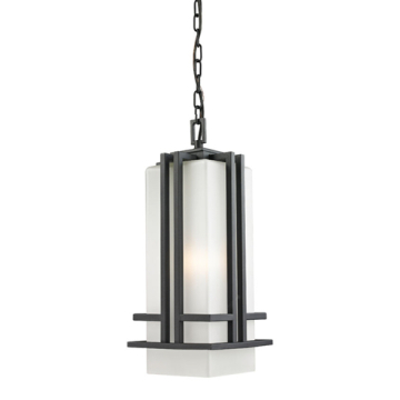 Z-Lite Abbey 1-Light Large Outdoor Pendant - 120V - Black