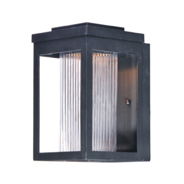 Maxim Lighting Salon Small LED Outdoor Wall Sconce - Clear Ribbed Glass - 3000K - 120V - Black