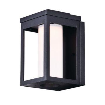 Maxim Lighting Salon Small LED Outdoor Wall Sconce - Satin White Glass - 3000K - 120V - Black