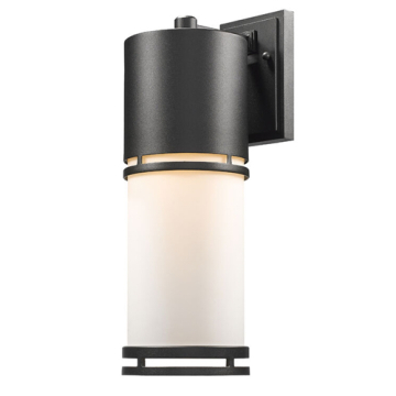 Z-Lite Luminata 1-Light Large LED Outdoor Wall Sconce - 2700K - 120V - Black / Matte Opal