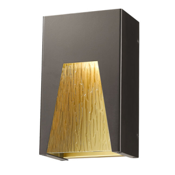 Z-Lite Millenial 10" 1-Light LED Outdoor Wall Sconce - 3000K - 120V - Bronze / Gold / Chisel