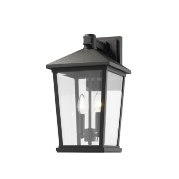 Z-Lite Beacon 10" 2-Light Outdoor Wall Sconce - 120V - Black