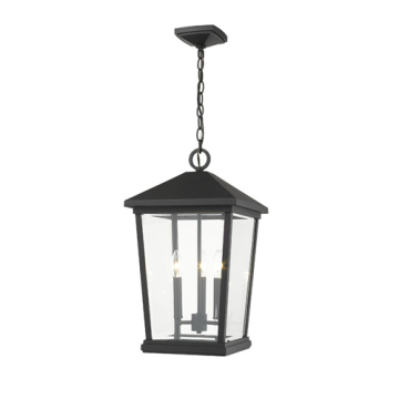 Z-Lite Beacon 12" 3-Light Outdoor Pendant - 120V - Black
