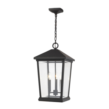 Z-Lite Beacon 12" 3-Light Outdoor Pendant - 120V - Oil Rubbed Bronze