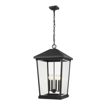 Z-Lite Beacon 16" 4-Light Outdoor Pendant - 120V - Black