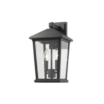 Z-Lite Beacon 8" 2-Light Outdoor Wall Sconce - 120V - Black