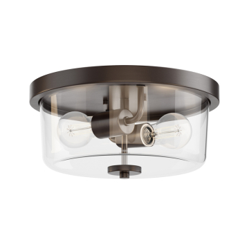 Maxim Lighting Fuller 2-Light Flush Mount - 120V - Oil Rubbed Bronze - Clear Glass