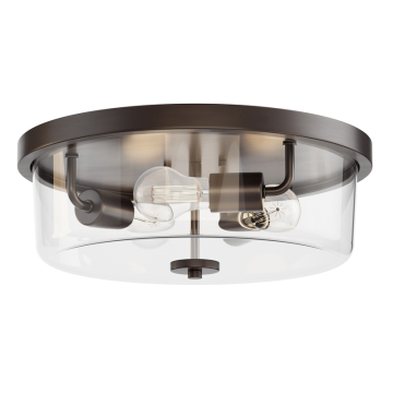 Maxim Lighting Fuller 3-Light Flush Mount - 120V - Oil Rubbed Bronze - Clear Glass
