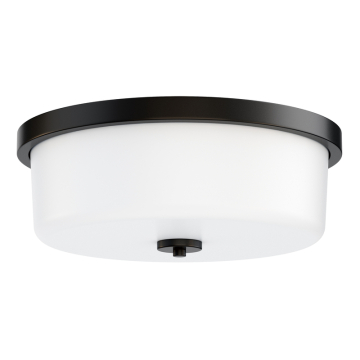 Maxim Lighting Fuller 3-Light Flush Mount - 120V - Black - White Glass