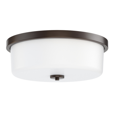 Maxim Lighting Fuller 3-Light Flush Mount - 120V - Oil Rubbed Bronze - White Glass