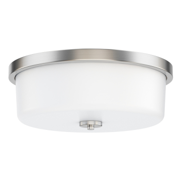 Maxim Lighting Fuller 3-Light Flush Mount - 120V - Satin Nickel - White Glass