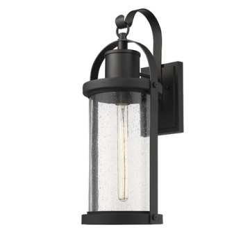 Z-Lite Roundhouse 1-Light Large Outdoor Wall Sconce - 120V - Black