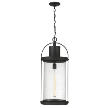 Z-Lite Roundhouse 1-Light Extra Large Outdoor Pendant - 120V - Black