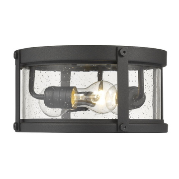 Z-Lite Roundhouse 3-Light Outdoor Flush Mount - 120V - Black