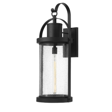 Z-Lite Roundhouse 1-Light Extra Large Outdoor Wall Sconce - 120V - Black